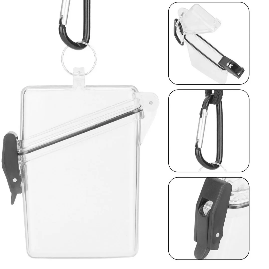 

Waterproof Card Case Cover Acrylic Transparent Cigarettes Box Holder with Lanyard ID Credit Card Cash Holder Storage Boxes