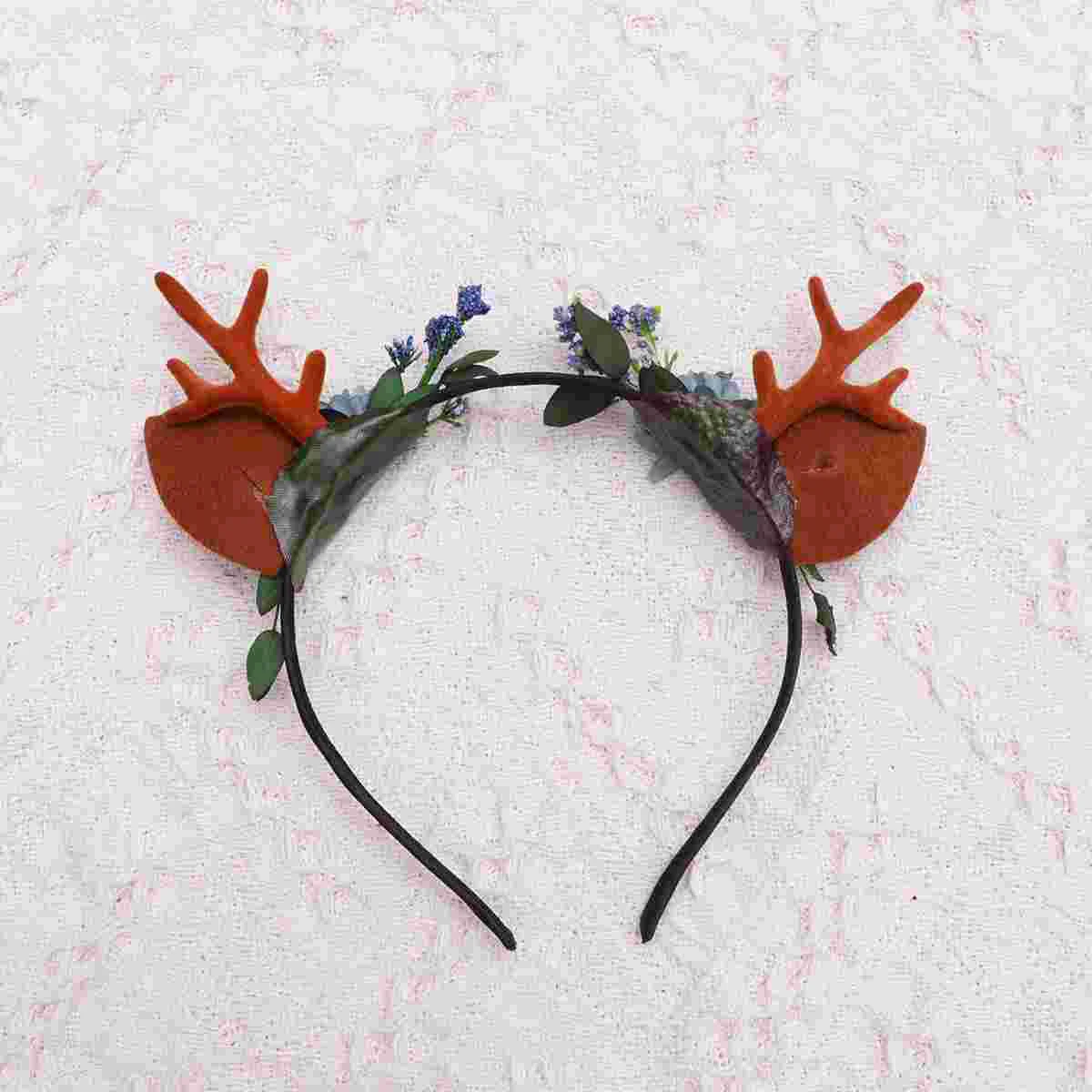 

Christmas Reindeer Antlers Headband, Flower Reindeer Hairband, Xmas Deer Branch Headbands, Photoshoot Forest Goddess Headdress