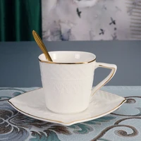 luxury coffee cup ceramic creative beautiful reusable coffee mug services afternoon tea jogo de xicaras cup and saucer set