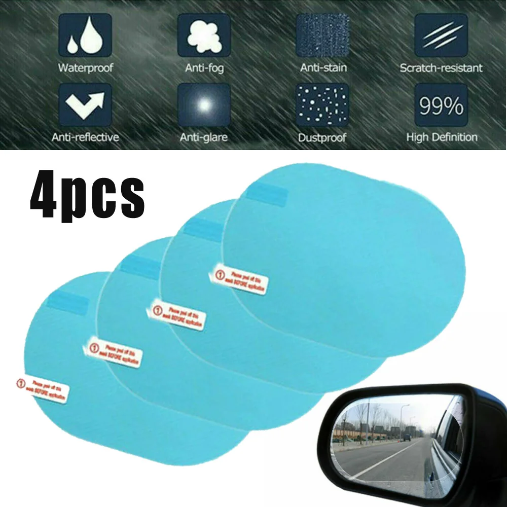 

4Pcs Car Rainproof Film Car Rearview Mirror Protective Rain Proof Anti Fog Waterproof Film Membrane Car Sticker Accessories