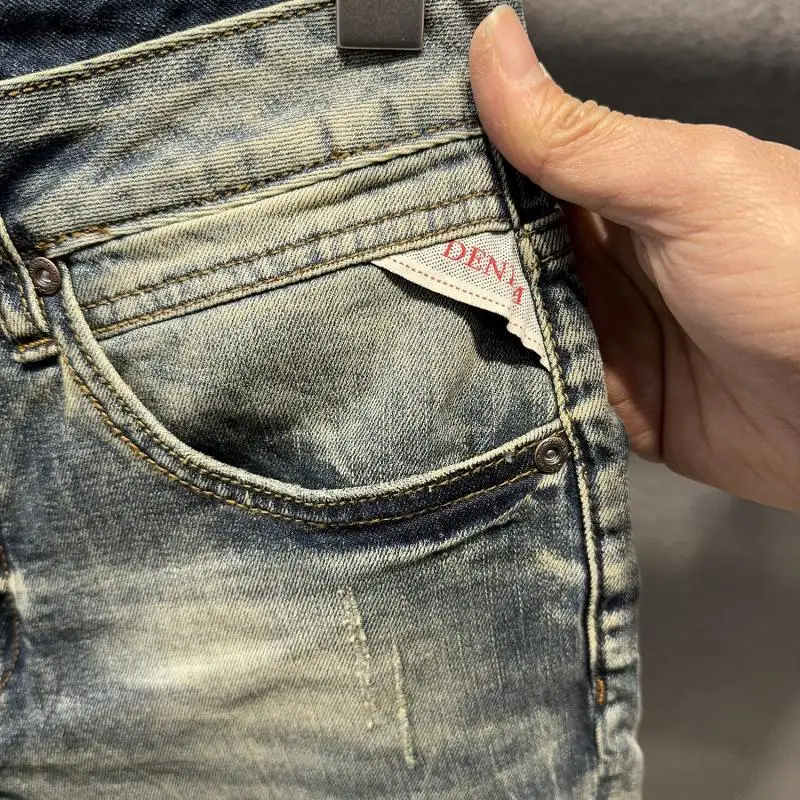 Шорты мужские джинсовые в стиле K-POP стильные винтажные штаны-карго из денима