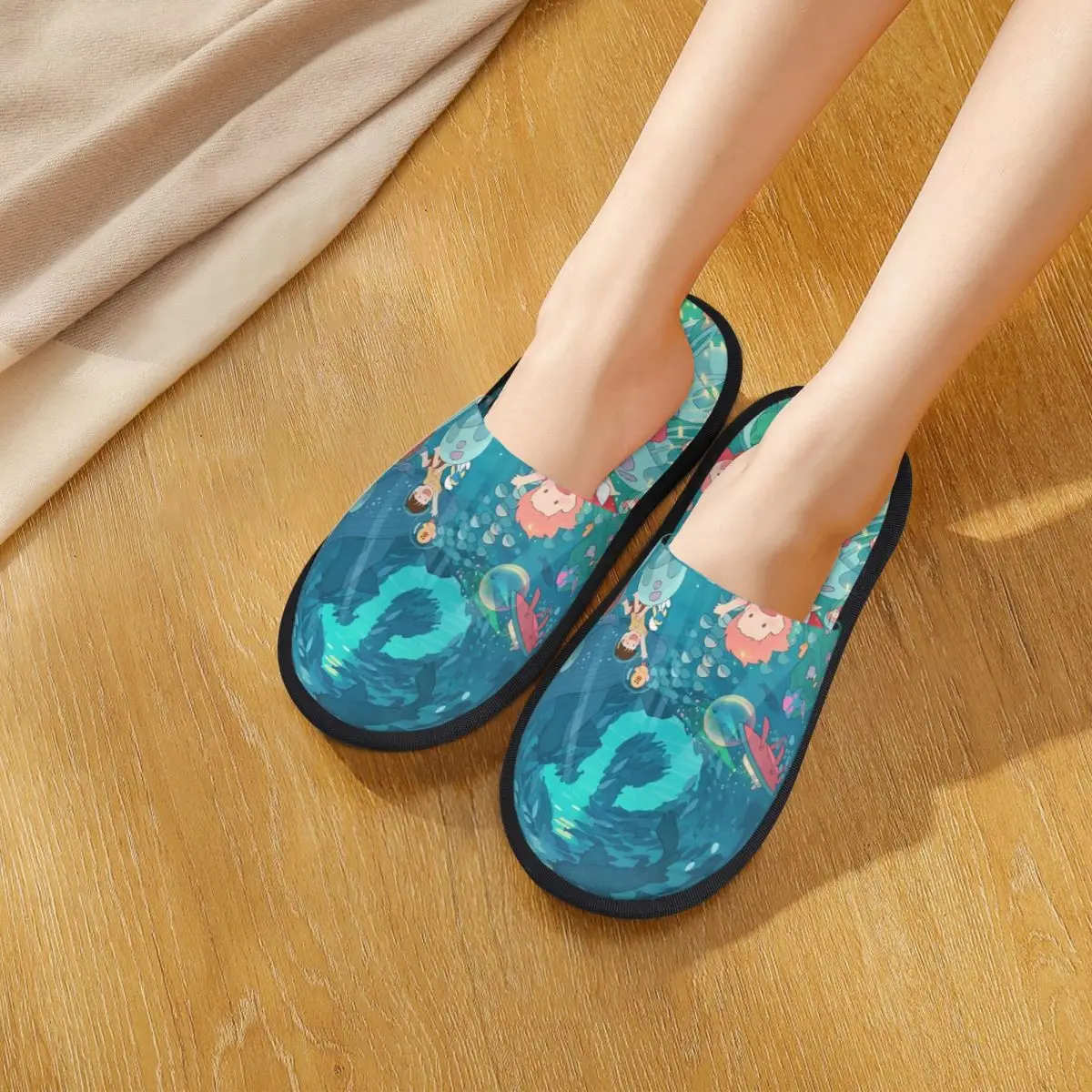 Милые зимние плюшевые тапочки P-Ponyos для гостиной мягкие бытовые меховые шлепанцы