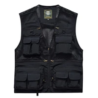 mens vest tactical military outdoor multi pockets jacket zipper sleeveless travels male photography fishing men