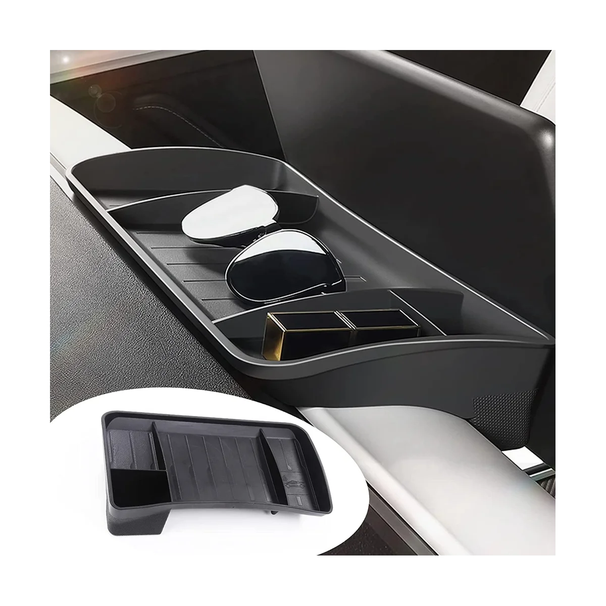 

Behind Screen Hidden Storage Tray Dashboard Organizer Tissue Holder for Tesla Model 3 Model Y 2020 2021 2022 Accessories