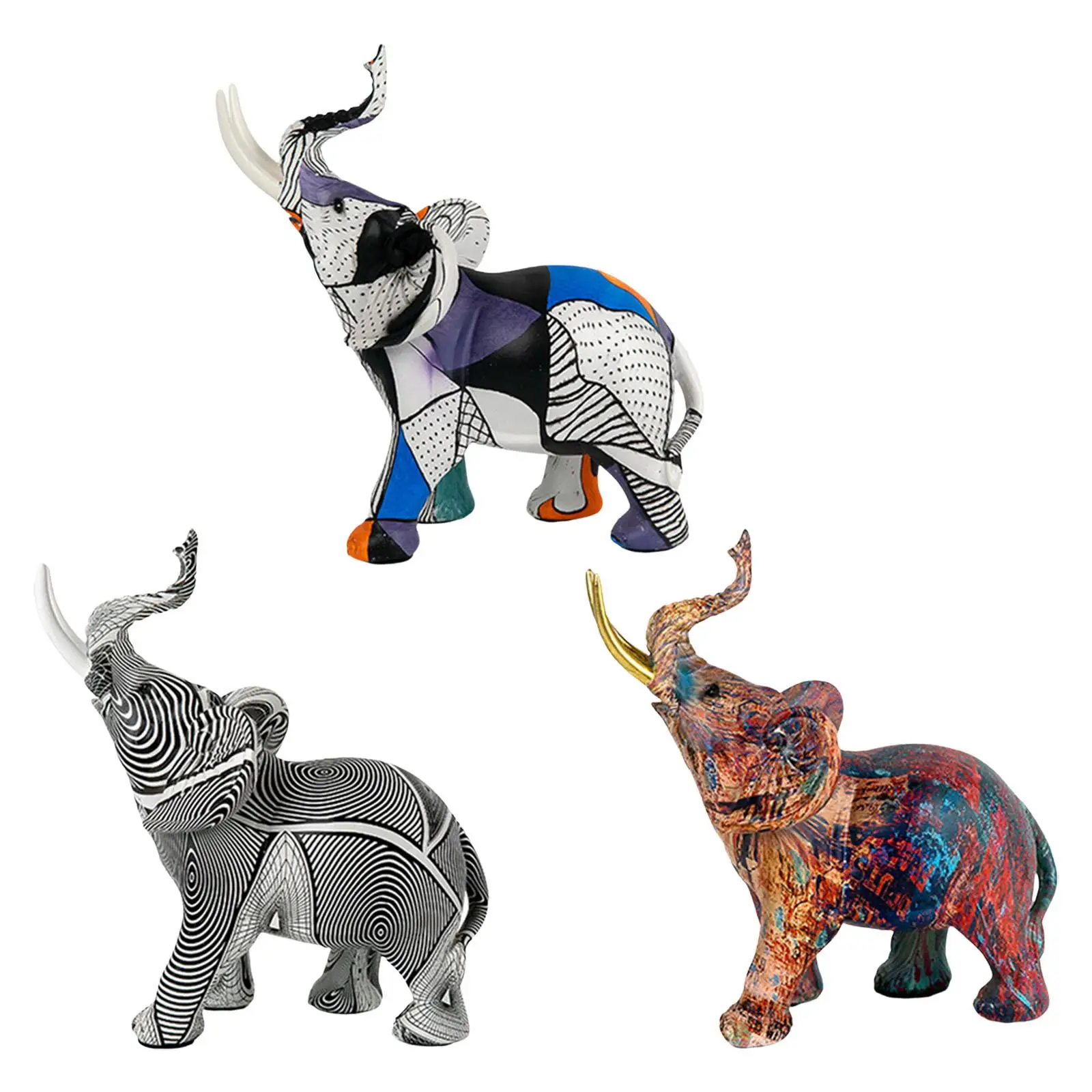 

Статуэтка слона, статуя животного из смолы, скульптура для настольной книжной полки, украшение для дома и офиса