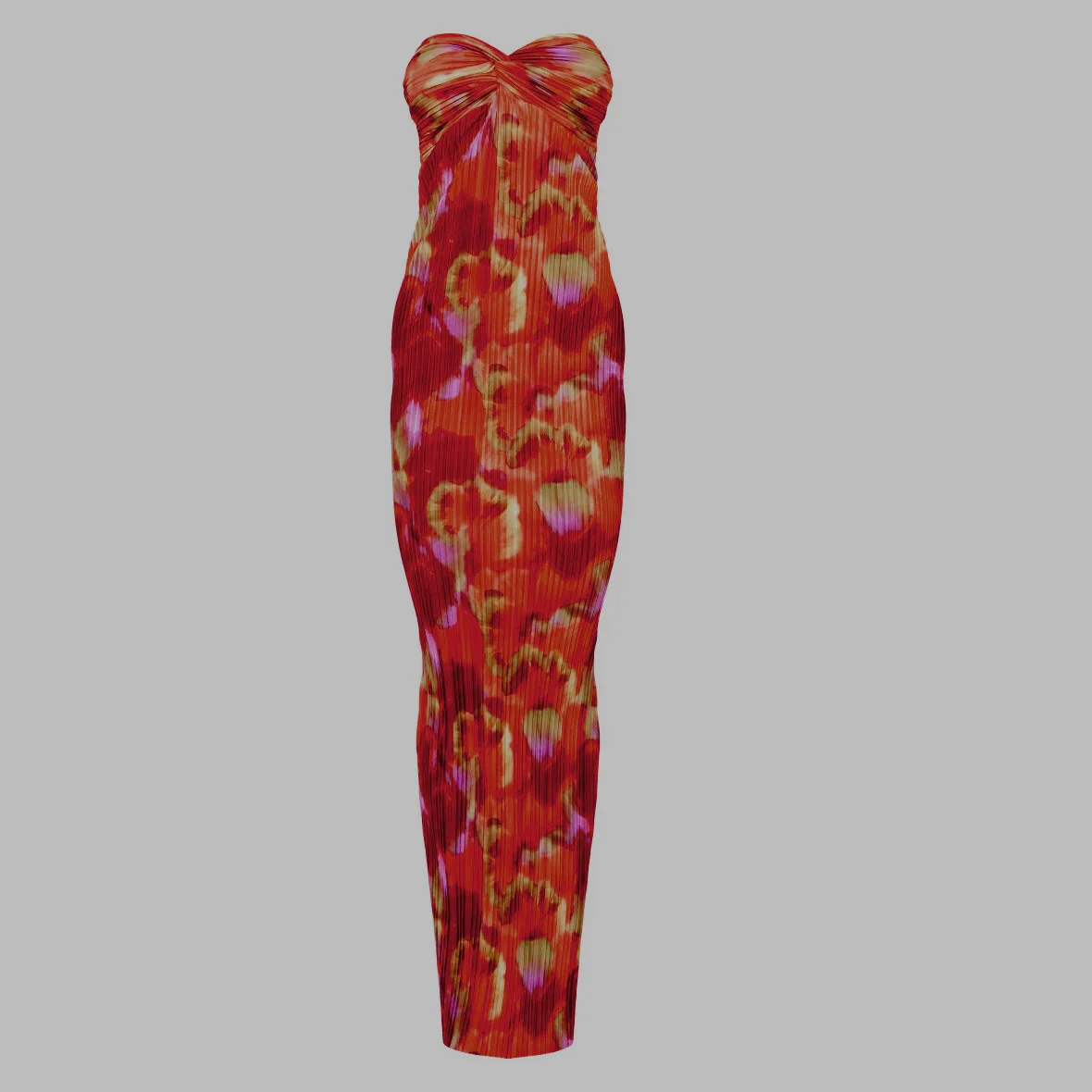 

Женское облегающее платье средней длины, с цветочным принтом