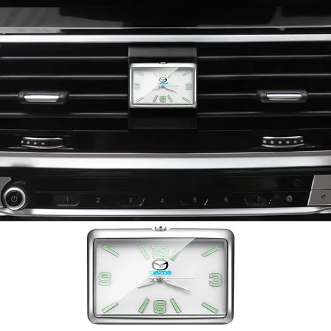 Автомобильные украшения, маленькие квадратные часы из сплава для Mazda Protege 323 626 Rx8 Rx7 Mx3 Mx5 Axela Speed Cx9 Cx7 Cx5, аксессуары