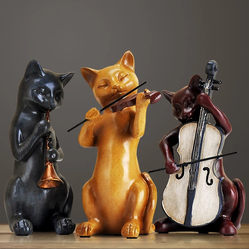 

Creative Cute Cat Band Small Ornaments Home Decoration Bedroom Living Room Porch Decoration American Crafts Decorations for Home