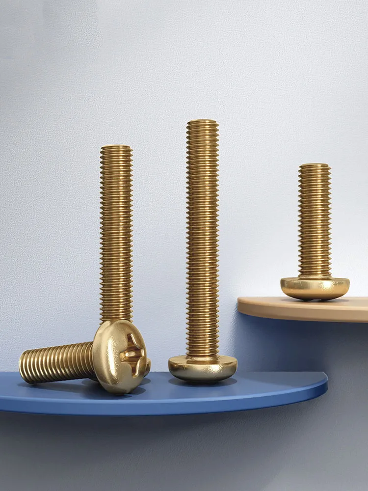 5-200 шт. M2 M2.5 M3 M4 M5 M6 Латунный винт с круглой головкой и крестообразным шлицем