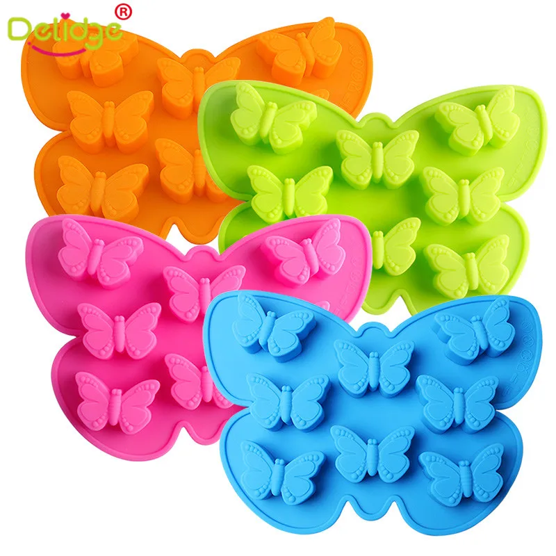 

Delidge 1 PC 8 Holes 3D Butterfly Shaped Cake Decorating Mold Silicone Candy Chocolate Ice Mould Handmade Pastry Baking Mold