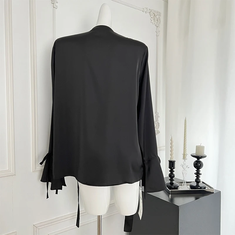 Женская винтажная рубашка с длинным рукавом