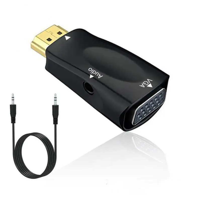 

3.5 Mm Jack Audio Male To Famale Converter Adapter Portable Digital-to-analog Converter -compatible To Vga Cable Hd 1080p