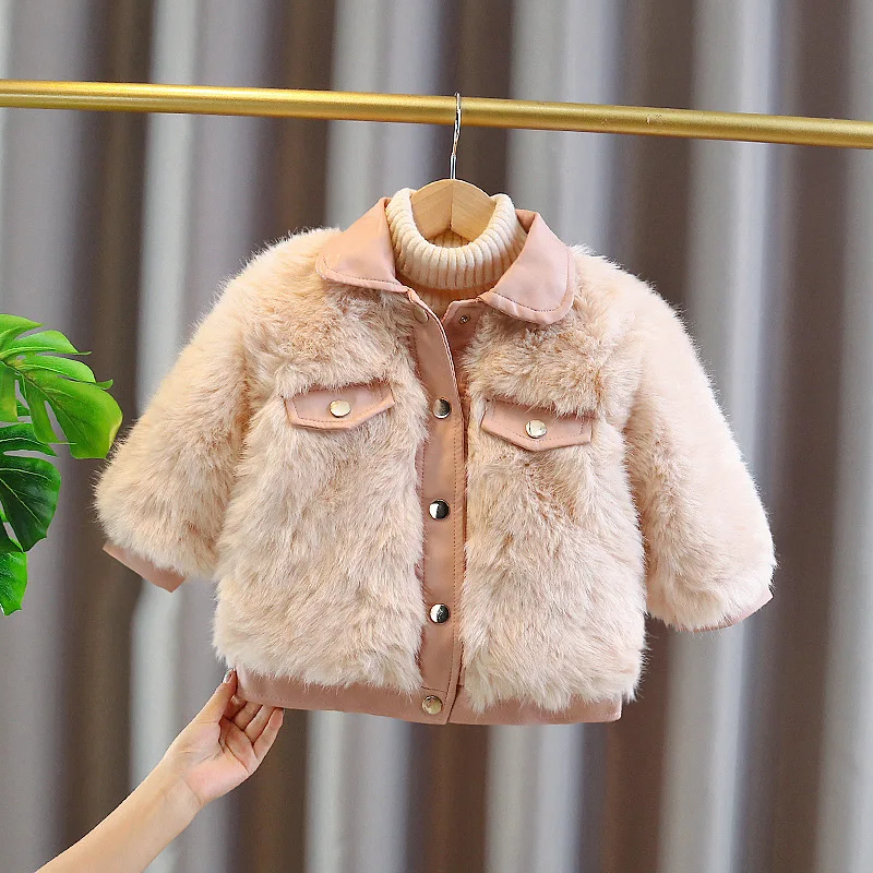 

Модное теплое зимнее Детское пальто для маленьких девочек, утепленные парки из искусственного меха, пальто принцессы, кардиган, верхняя одежда, Casaco