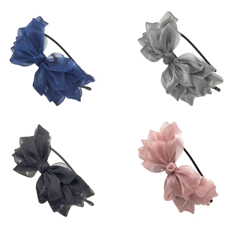 

Punk Layered Yarn Bowknot Hair Hoop Women Carnivals Headband for Festival Party Performances Prom Hair Accessories Dropshipping