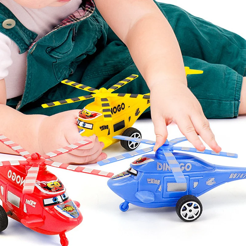 

4PCS Helicopter Toys Pull Back Children Plane Aircraft Model Educational Toy