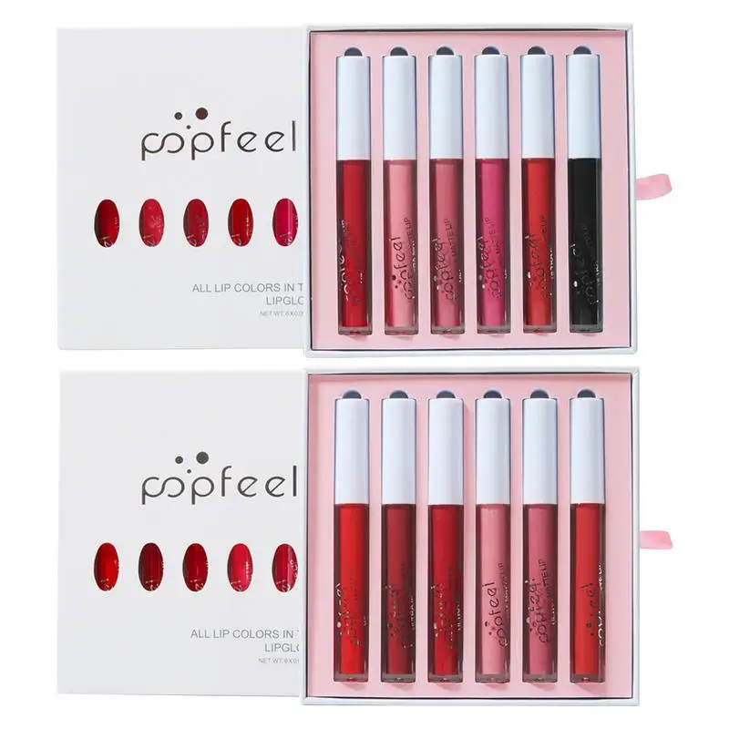 

6Pcs Matte Lip Gloss Set Long Effect & Waterproof Liquid Lipstick Set Lightweight & Elegant Velvet Matte Lip Glaze Set For Women