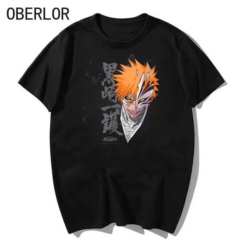 

Рубашка с рисунком отбеливателя Ichigo, футболка с винтажным рисунком для мужчин, футболка из чистого хлопка 100%, мужская летняя модная футболк...