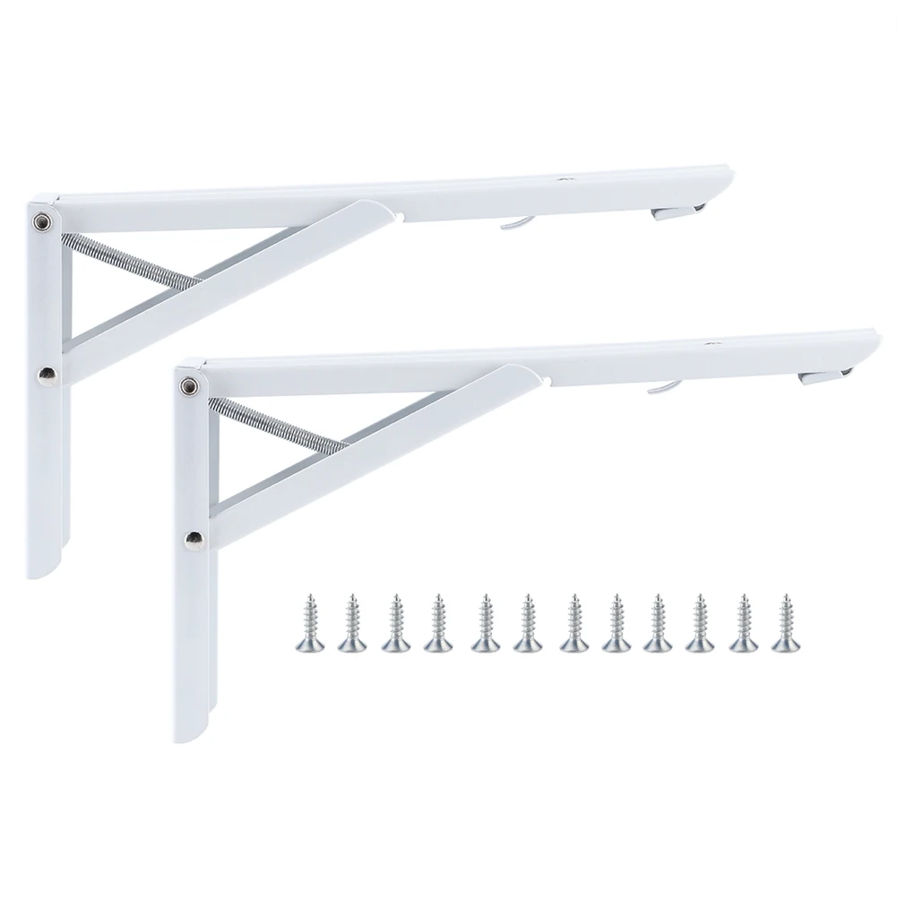 

2PCS Triangular Folding Brackets Wall Shelf Table Support Metal Heavy Duty Fixing Bracket Stainless Stainless Stainless