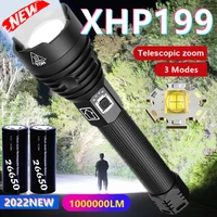 newest super xhp199 most powerful led flashlight 18650 xhp90 led torch usb rechargeable tactical flashlight hunting flash light