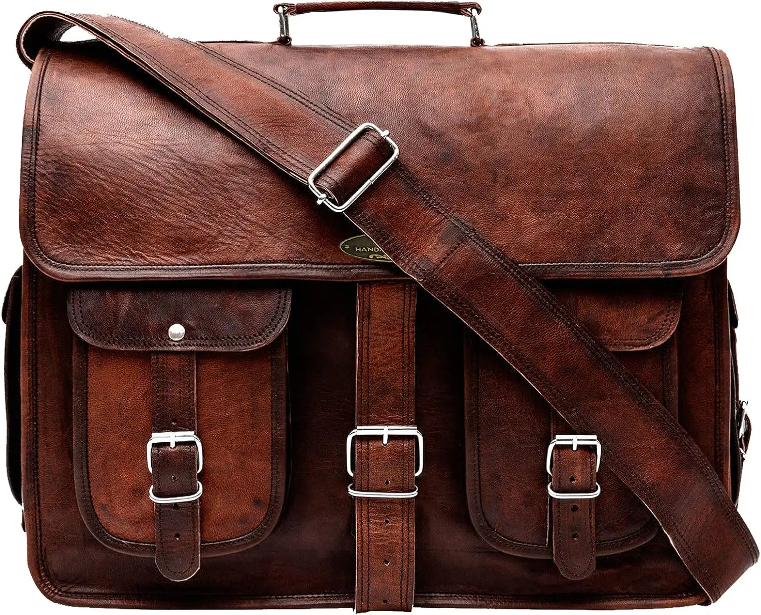 

Кожаная сумка-мессенджер, коричневая надувная кабина, кожаный портфель через плечо, большая сумка для ноутбука (13X18 дюймов)