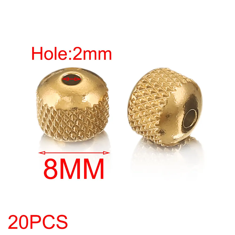 Бусины из нержавеющей стали Alisaya черные 6-8 мм 20 шт.