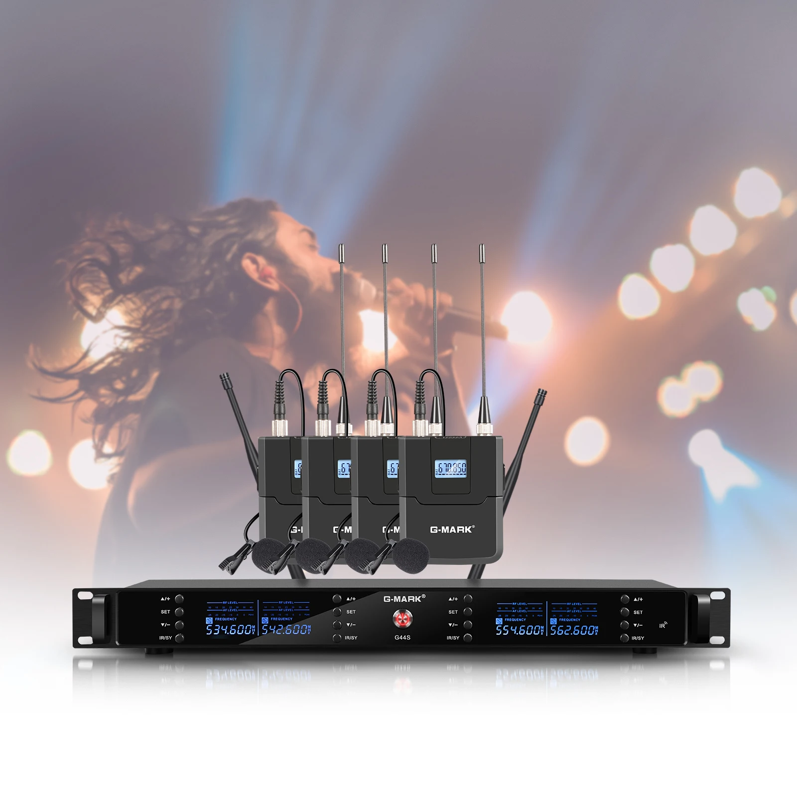 G-MARK G44S Lavalier Mic Professional UHF 4-канальная Беспроводная микрофонная система с