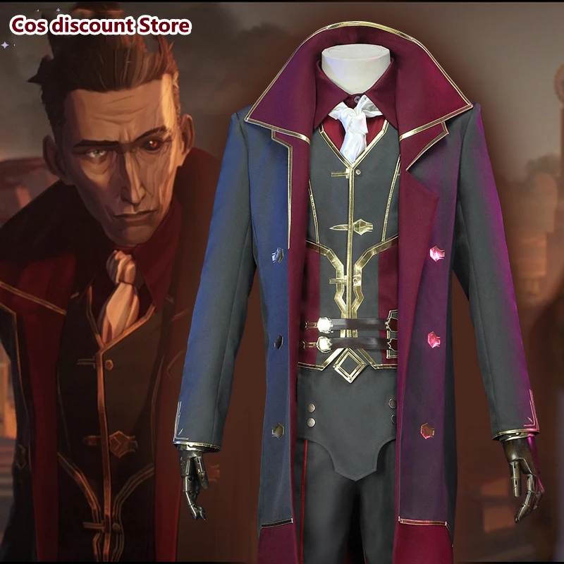 

Game LOL Cosplay Costume The Piltover Enforcer Fashion Man Role Play Clothing Sizes XS-XXL New