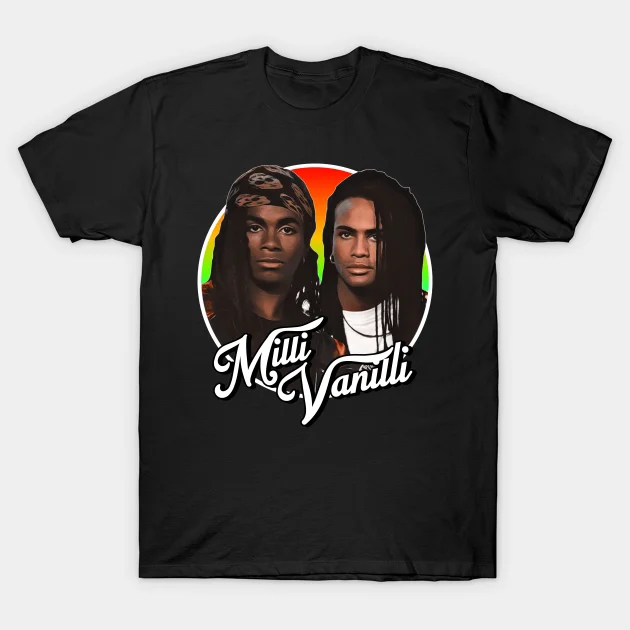 

2021 Men/Women's Summer Black Street Fashion Hip Hop Retro Milli Vanilli Tribute T-shirt Cotton Tees Short Sleeve Tops