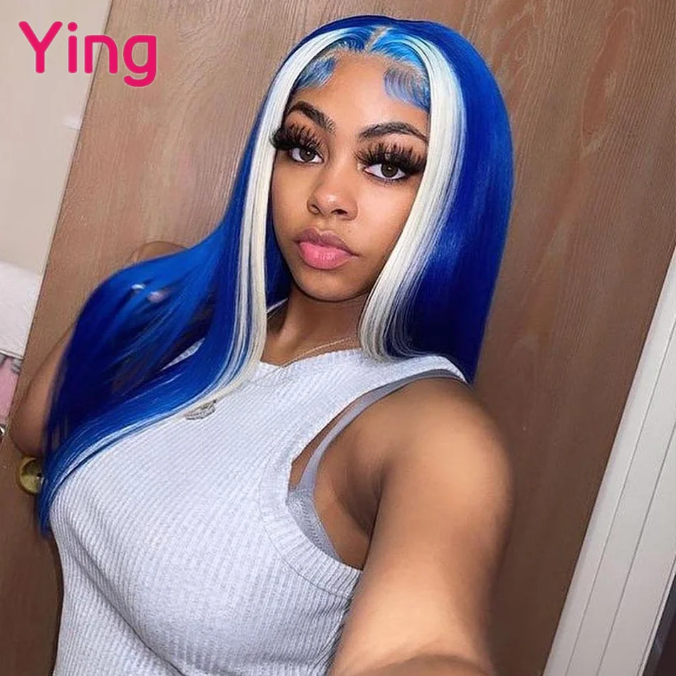 Highlight Bleu 613 Blonde Colored 13X6 Lace Frontal Wig 30 Inch Peruvian Straight 100% Human Hair Wig180%13X4 Lace Front Wigs