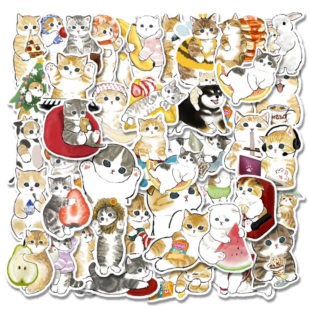 

10/30/50pcs Cartoon Kawaii Funny Cat Animal Creative Graffiti Stickers Laptop Scrapbook Phone Fridge Decoration Sticker Kids Toy