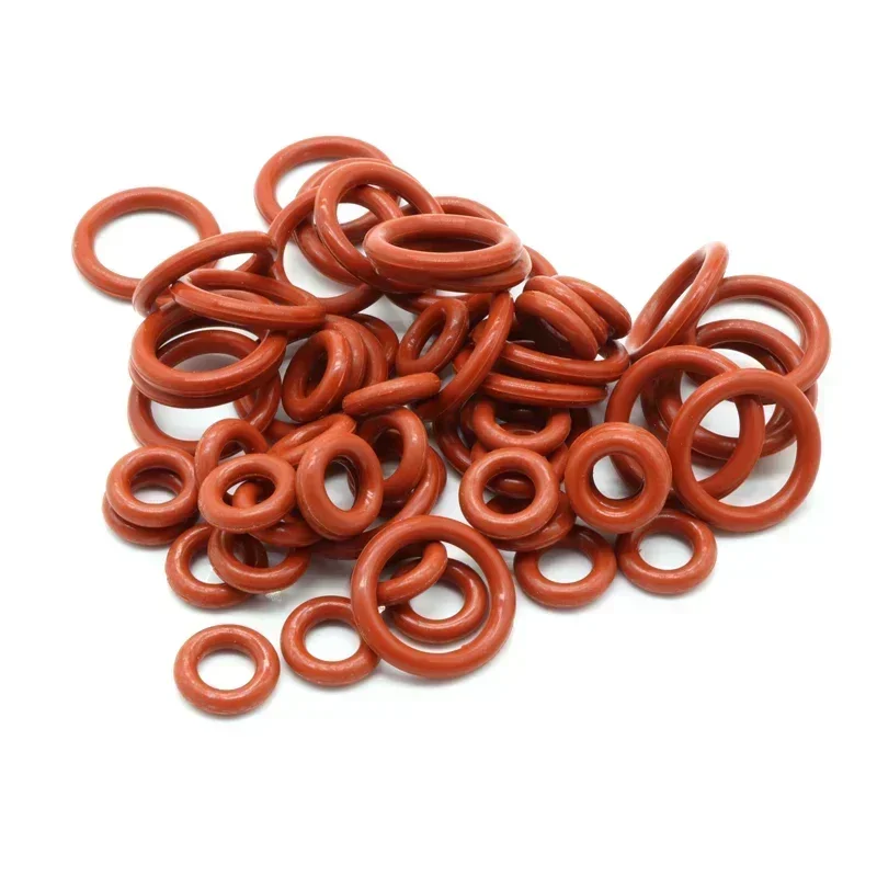 10/50Pcs Red Silicone VMQ O Ring Gaskets CS 4.0mm OD 12~155mm Food Grade Waterproof Washer Round Silicon Rubber Seal Gasket