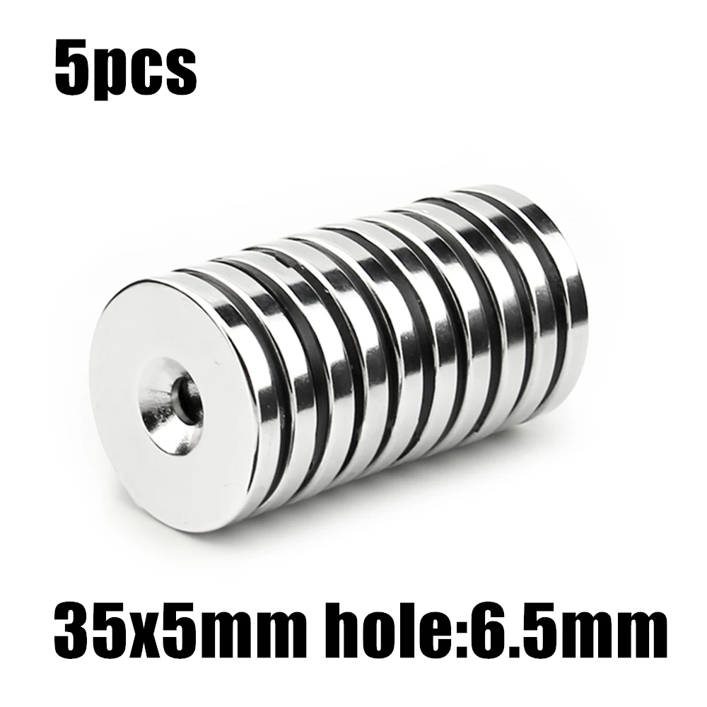 

5 шт., Круглые неодимовые магниты с потайным кольцом, диаметр 35 Х5 мм