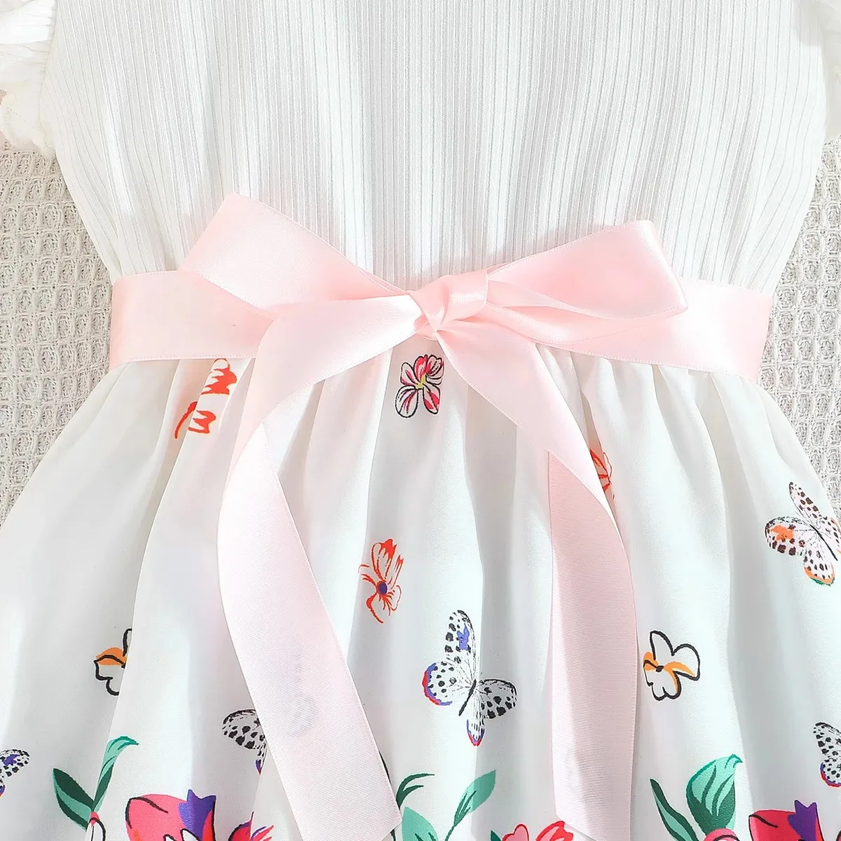 Повседневное платье с цветочной юбкой-бабочкой модная юбка до колена