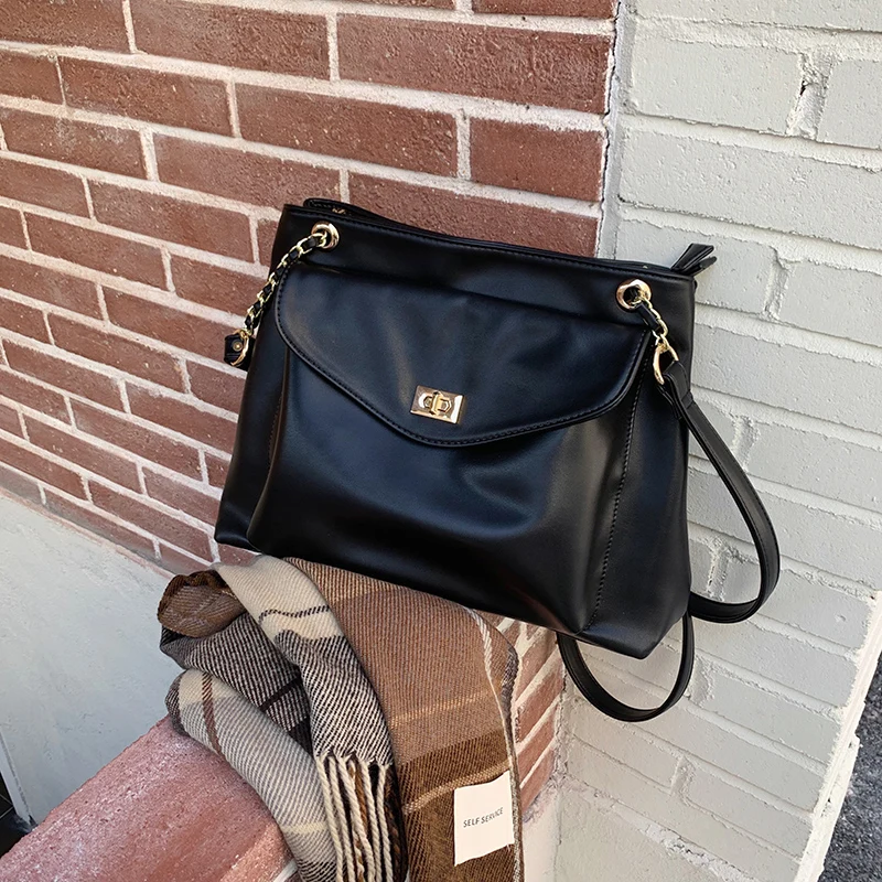 Big Size Casual Tote Bag Quality Pu Leather Crossbody Bag Female Travel Shopper Handbag 2022 Large Black Women's Shoulder Bags