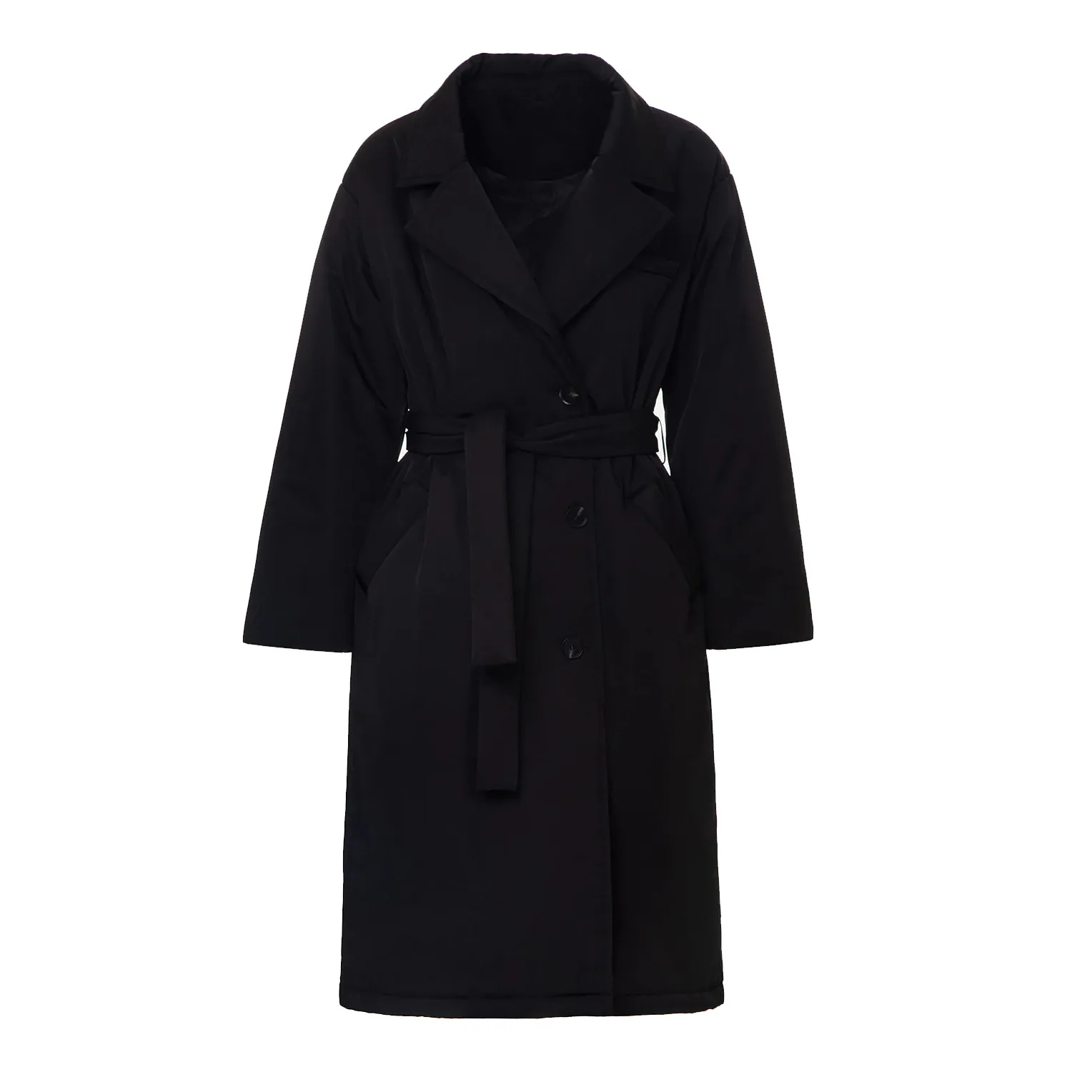 Long Coat,Solid Color in Autumn and Winter 2022, Slim, Commuting, Cotton Coat with Belt