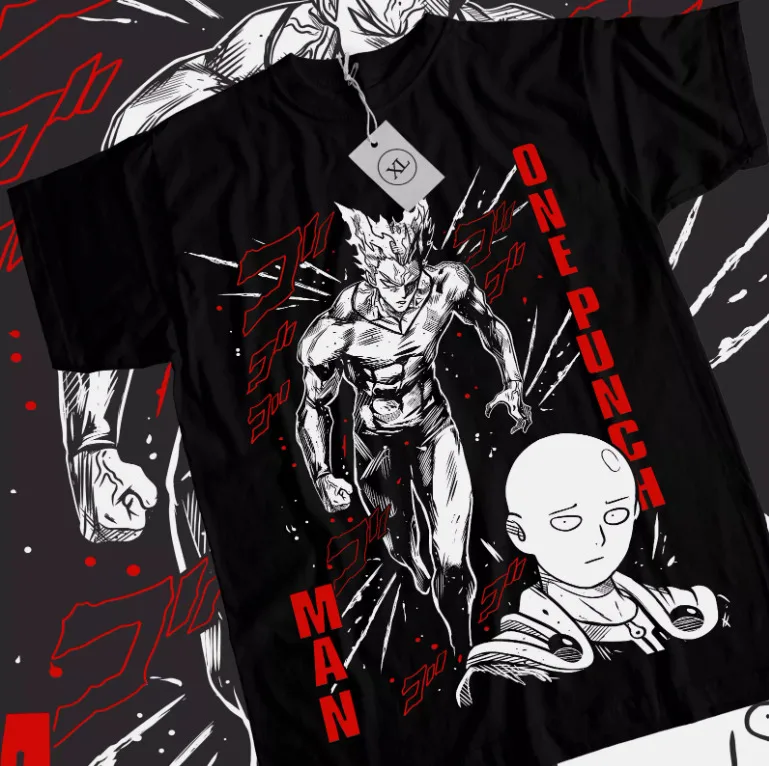 Футболка SAITAMA One Punch Man аниме манга подарки черная с коротким рукавом все размеры
