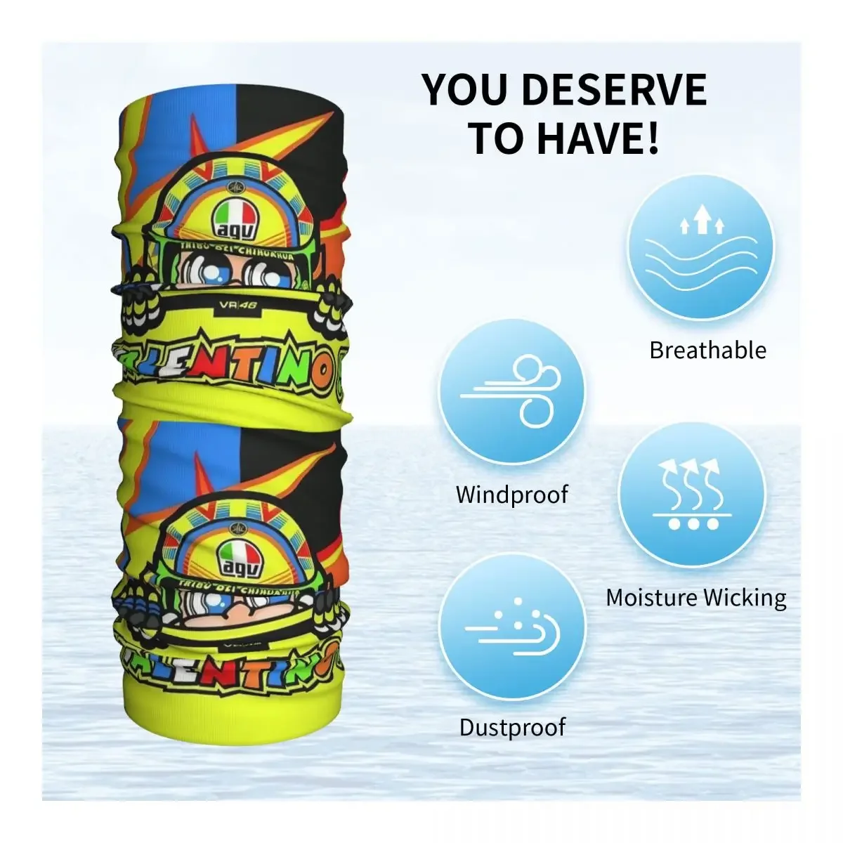 Бандана для гонок на мотоциклах чехол шею с принтом волшебный шарф Rossis