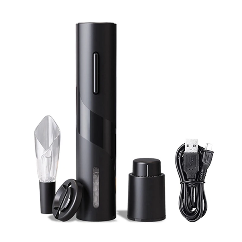 

Rechargeable Electric Wine Opener With Foil Cutter Automatic Corkscrew Red Wine Bottle Opener Gift