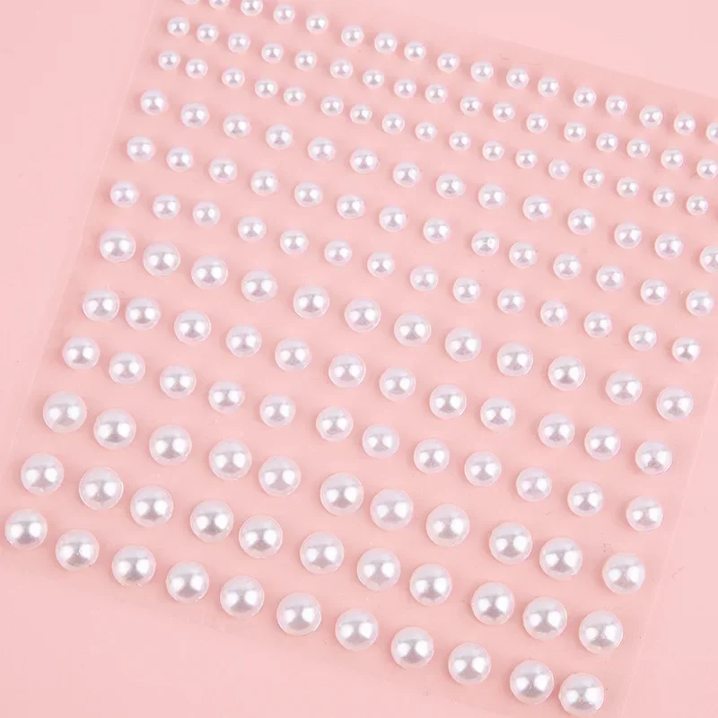 Самоклеящиеся украшения для лица с жемчугом 3/4/5/6 мм