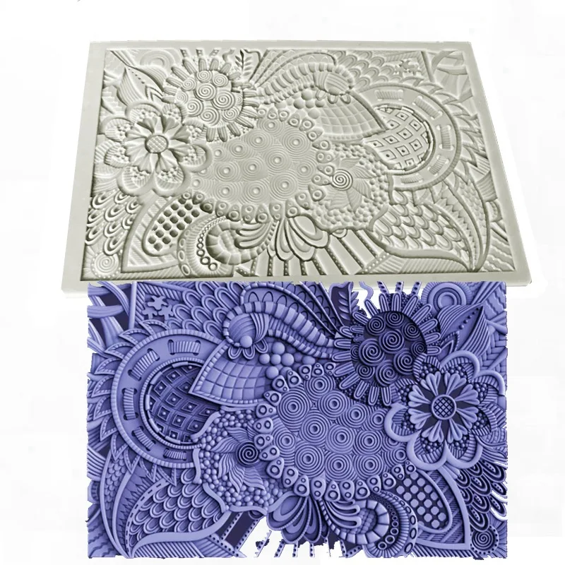 

Vintage Full Flower Embossed Silicone Mold Candle Soap Decorative Mold Chocolate Plaster Clay Mold Silikonformen Giessformen