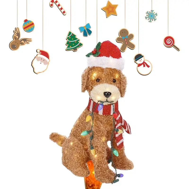 

Goldendoodle Holiday Christmas LED Light Up Fluffy Doodle Dog Decor With Light String For Outdoor Yard Garden Decoration