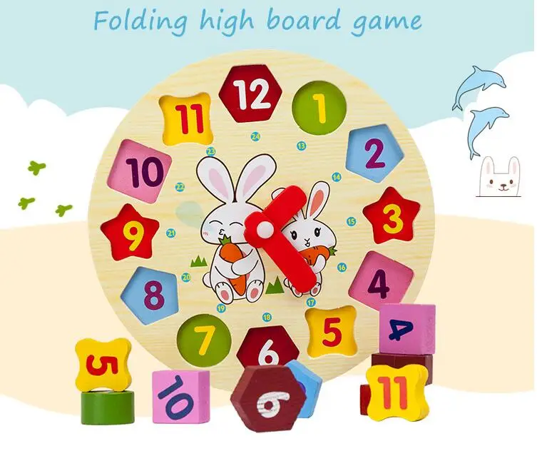 

Деревянные игрушки-пазлы для детей, 12 чисел, красочные цифровые геометрические часы, развивающие игрушки для детей, деревянные игрушки, под...