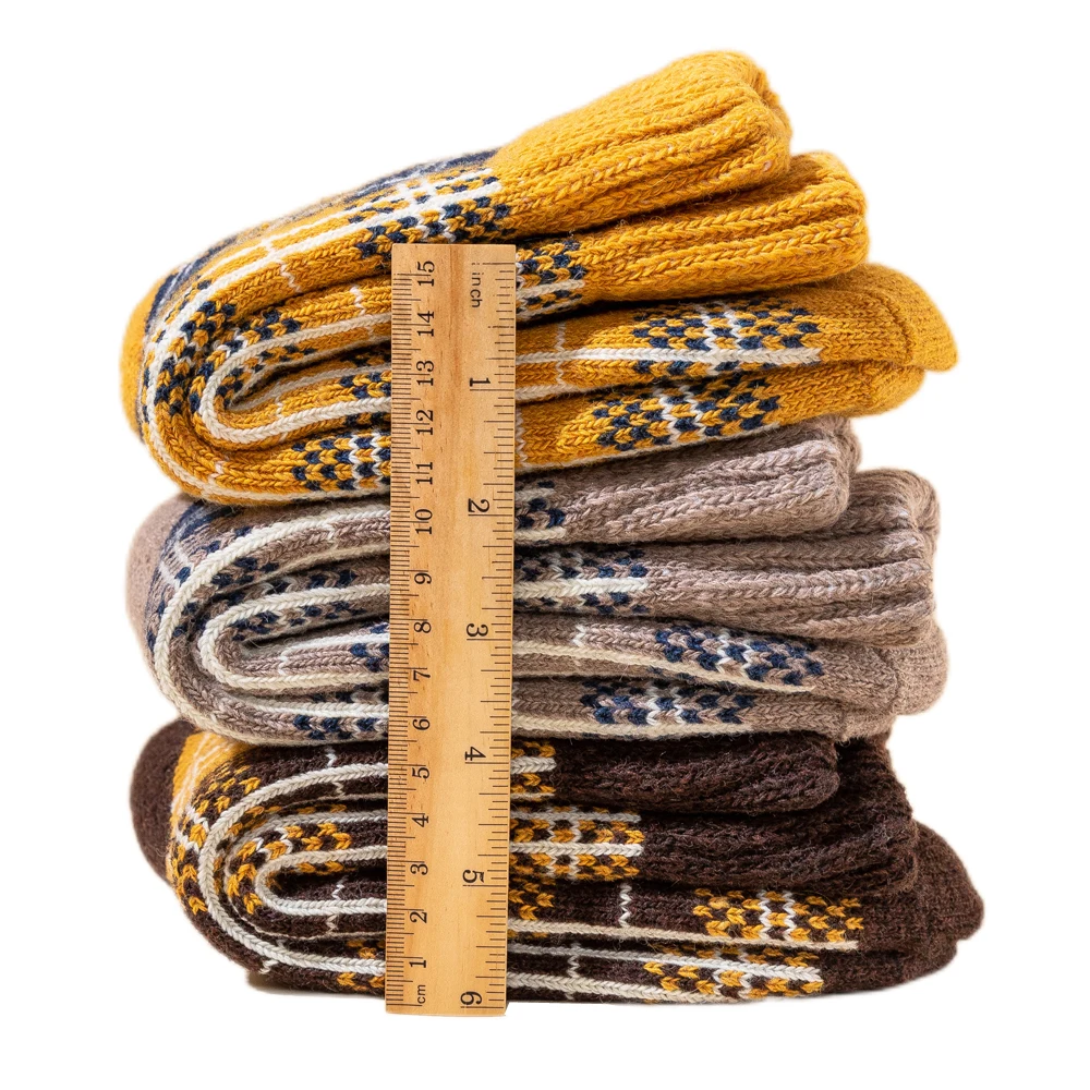 5 Pairs Wool Socks for Women Hiking Warm Super Thick Cozy Boot Winter Thermal Work Soft Middle Tube Ladies Crew Socks