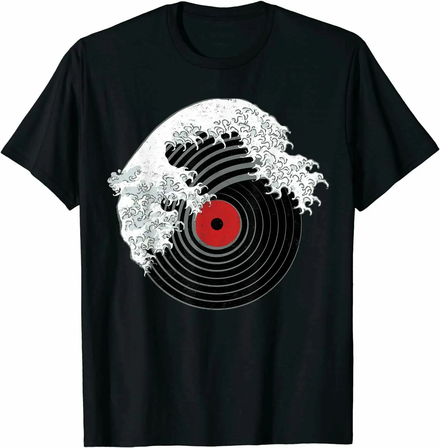 

Great Wave Of Music Record Kanagawa Men T Shirt Relax Zone Prints T-shirt Hip Hop Men Tee Classic Cool T Shirt Plus Size