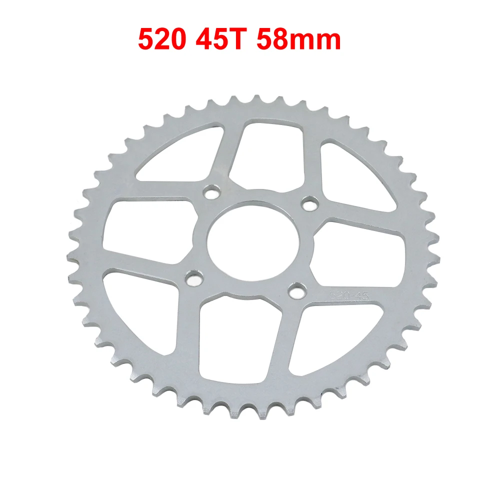 Цепь для запчастей мотоцикла 520 45 зубьев 45 т 58 мм Задняя звездочка для карт ATV Bike