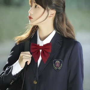 High School Graduation Uniform Women Shirt Long Sleeve Navy Jk Suit Japanese Girl Students Blazer for Seifuku Cosplay Clothes