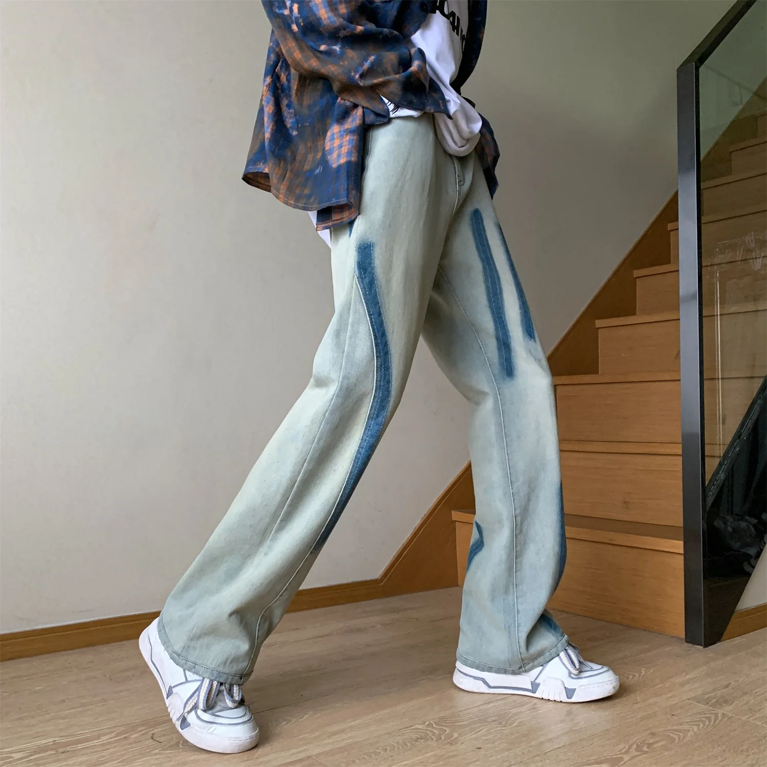 Jeans For Men 2023 Fashion Youth Trousers Cross Denim Pants Streetwear Baggy Jeans Man Hip Hop Y2k Men Cargo Pant Punk Clothing