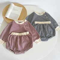 2022 autumn infant kids baby girls long sleeve striped t shirtshorts clothing sets newborn baby girls suits clothes