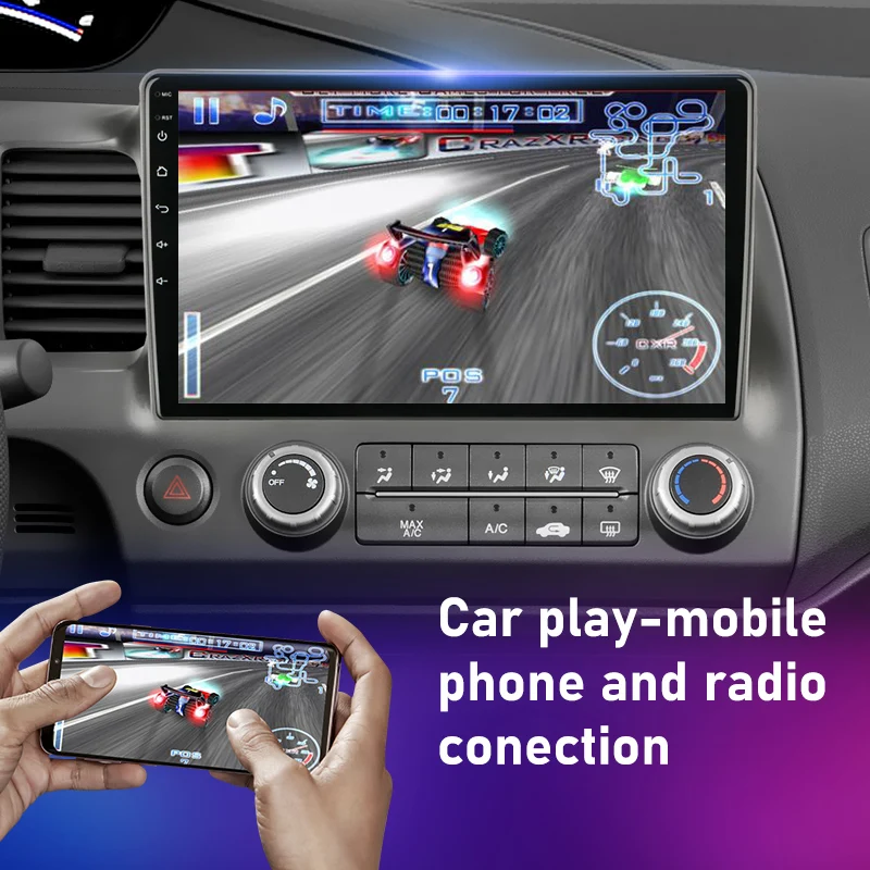Автомагнитола на Android 10 0 с голосовым ИИ-интерфейсом для Honda Civic 8 2005-2012 радио