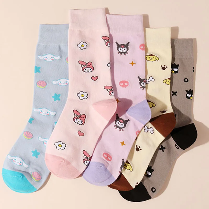 

Милые кавайные носки Sanrio Kuromi My Melody Pom пуриновые плюшевые носки для пар искусственные игрушки для девочек